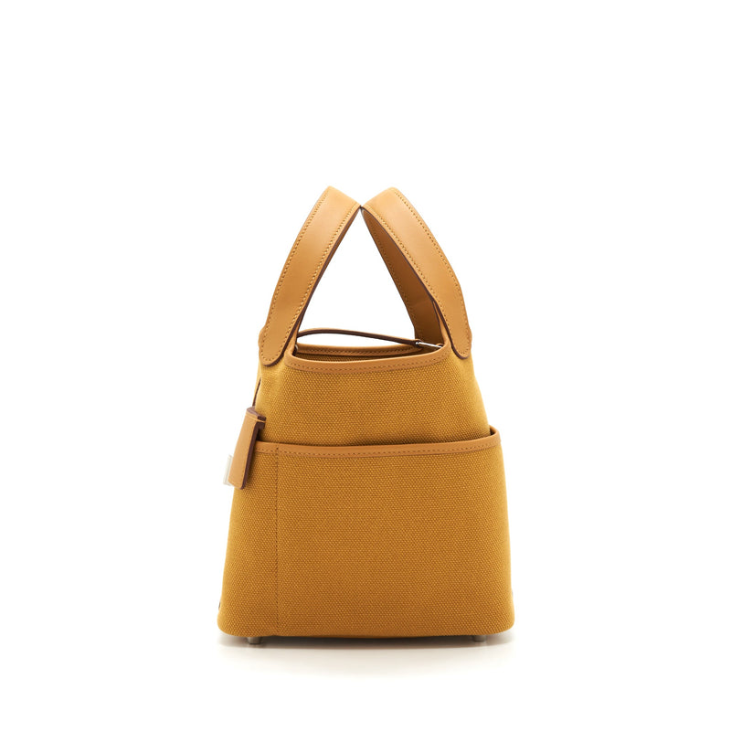 Hermes Picotin Cargo 18 Swift And Toile Canvas Desert/Sesame SHW Stamp Z