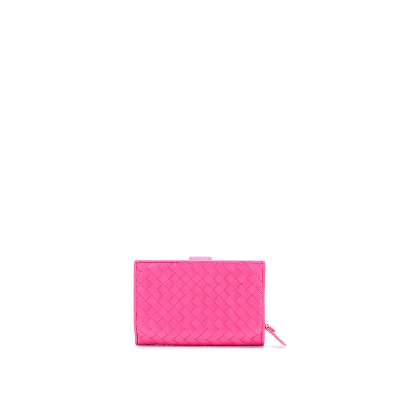 Bottega Veneta Fold Wallet Nappa Pink GHW