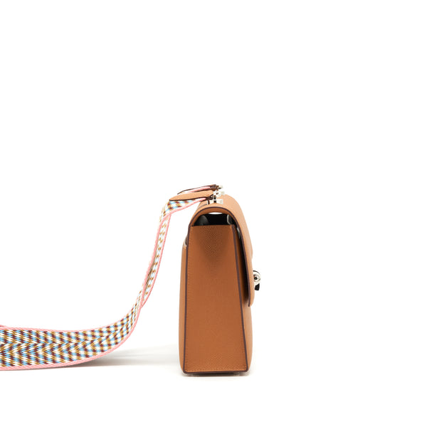 Hermes Sac Verrou 21 Epsom Gold SHW With Multicolour Strap Stamp D