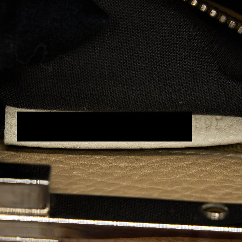 Fendi Medium Peekaboo Tote Bag Grained Calfskin Caramel SHW