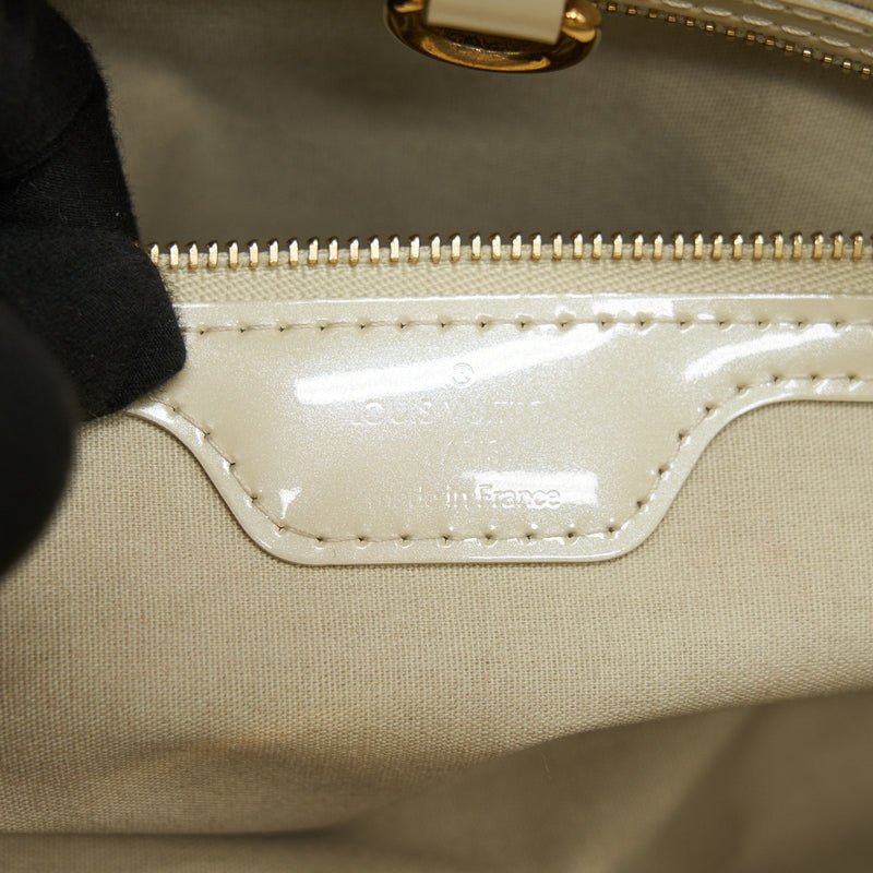 Louis Vuitton Brown Monogram Vernis Wilshire PM Beige Leather
