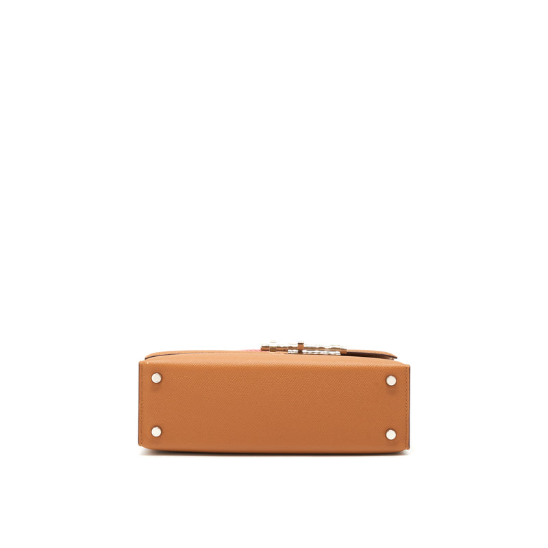 Hermes Sac Verrou 21 Epsom Gold SHW With Multicolour Strap Stamp D