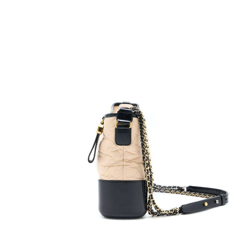 Chanel Medium Gabrielle Hobo Bag Calfskin Beige/Black Multicolour Hardware