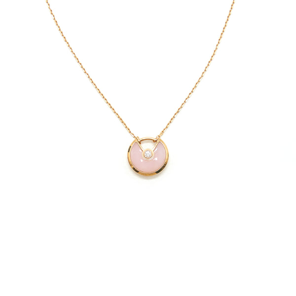 Cartier Amulette De Cartier Pink Opal With Diamond Pink-Gold Necklace
