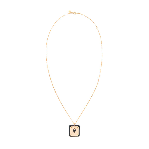 Hermes As De Coeur Pendant, Small Model, Black RGHW