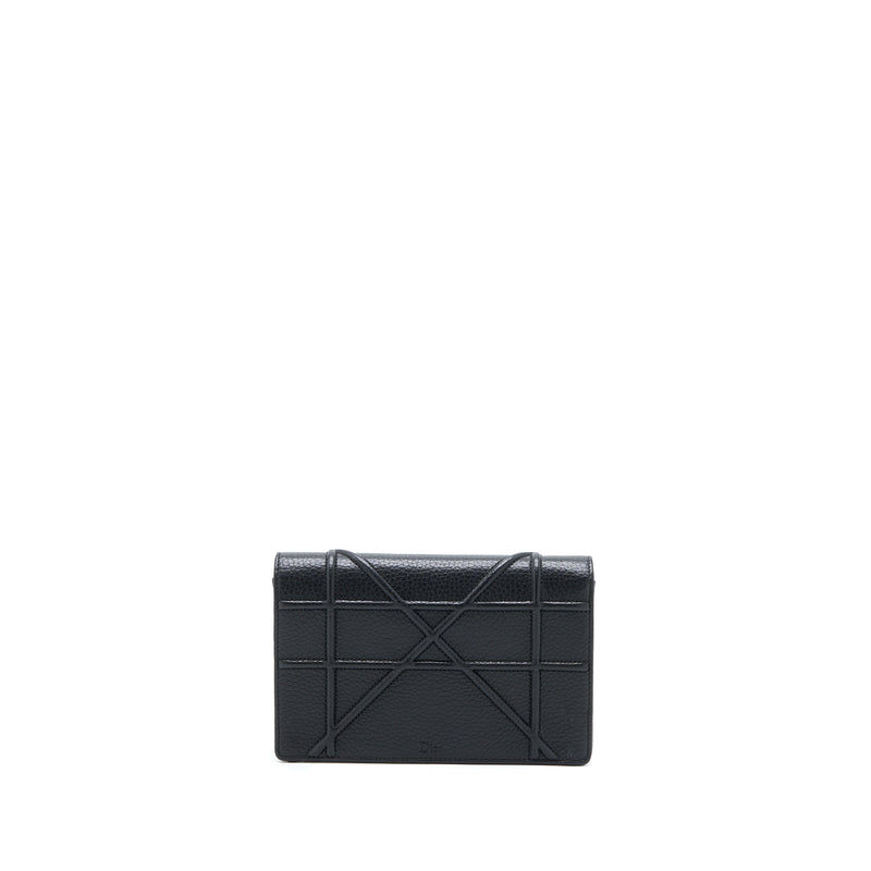 Dior Diorama Wallet On Chain Grained Calfskin Black LGHW