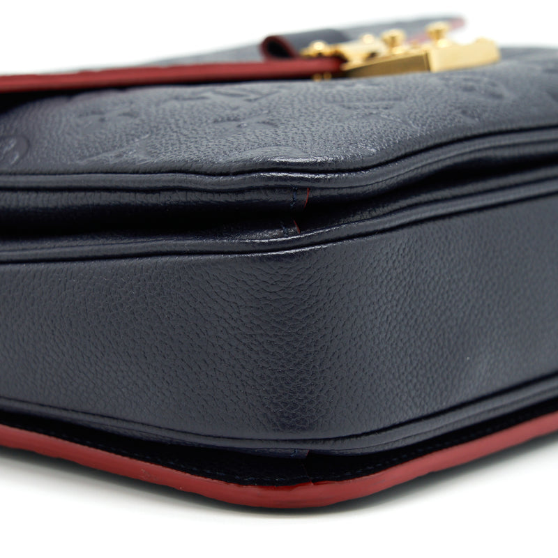 Louis Vuitton Pochette Métis Monogram Empreinte Marine Rouge GHW