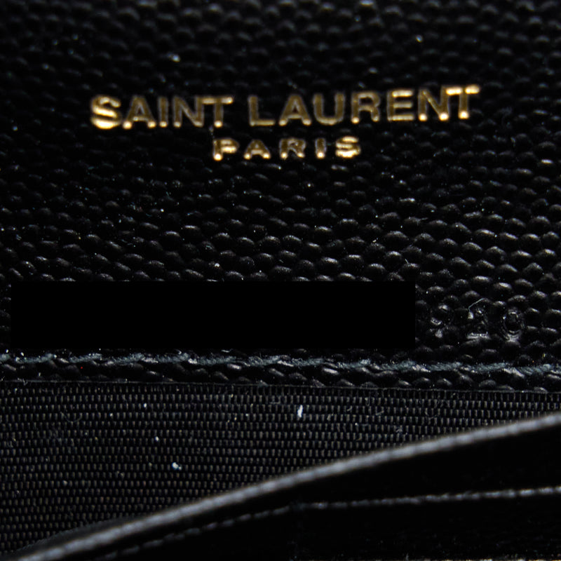 Saint Laurent/YSL Envelop Chain Wallet Black GHW