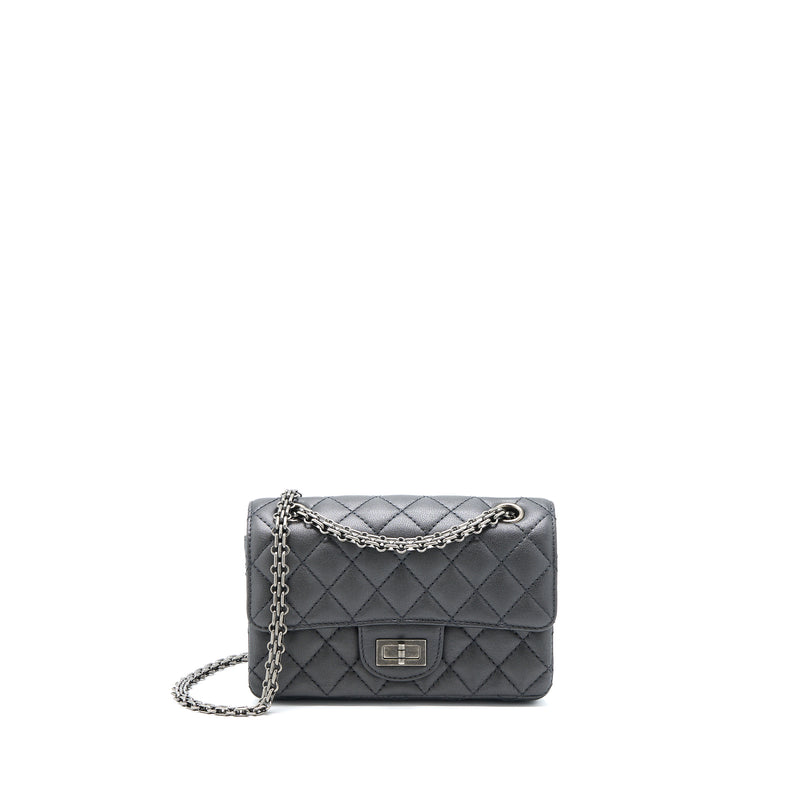Chanel Mini 2.55 Reissue Flap Bag Goatskin Dark Grey Ruthenium Hardwar