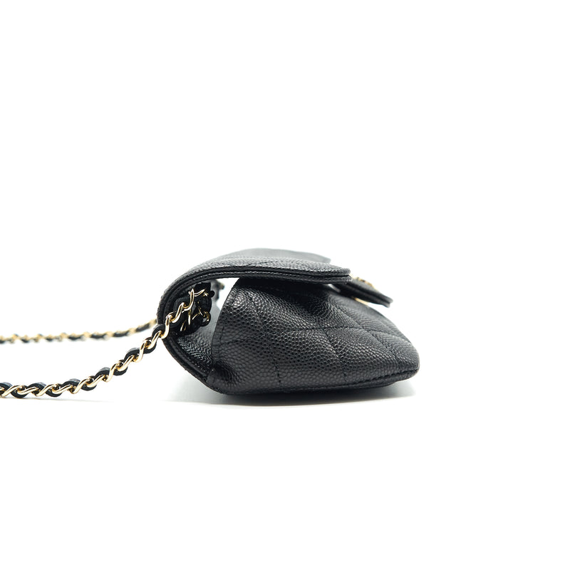 Chanel Glasses Case With Classic Chain Black LGHW