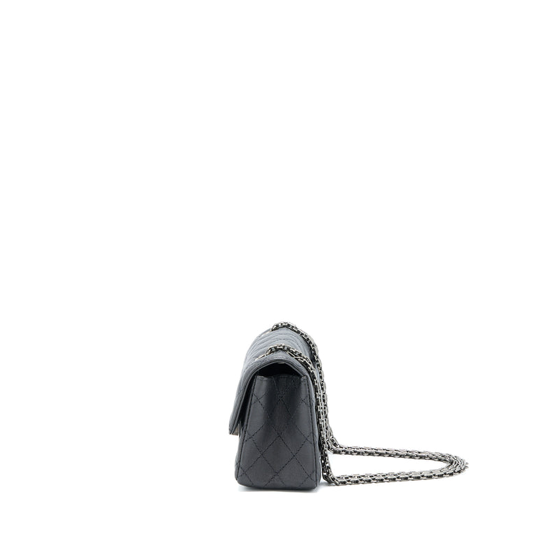 Chanel Mini 2.55 Reissue Flap Bag Goatskin Dark Grey Ruthenium Hardware