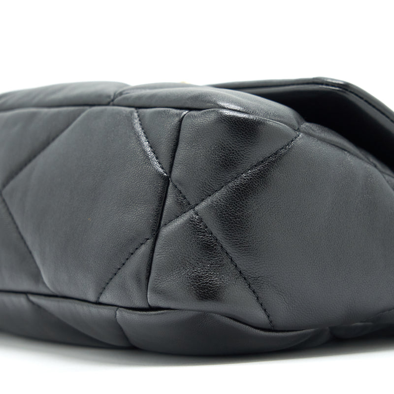 Chanel Small 19 Bag Lambskin Black With Gold And Silver Hardware
