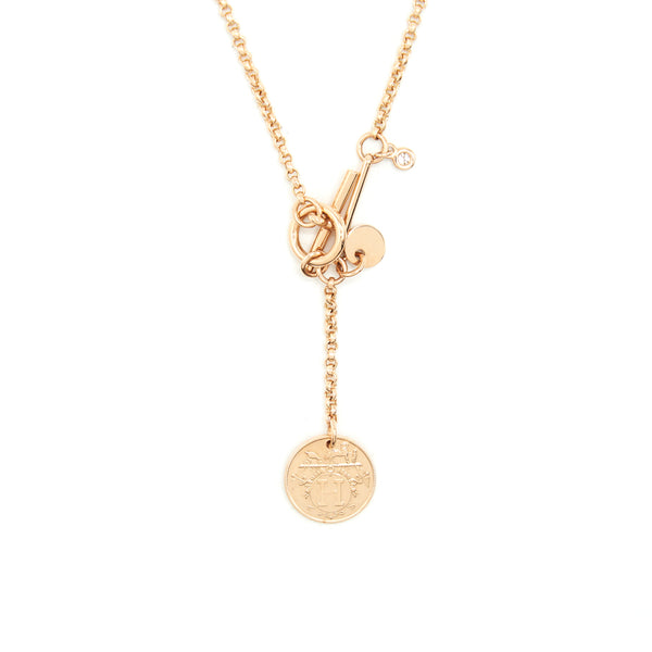 hermes Ex-libris small modal pendant Rose gold