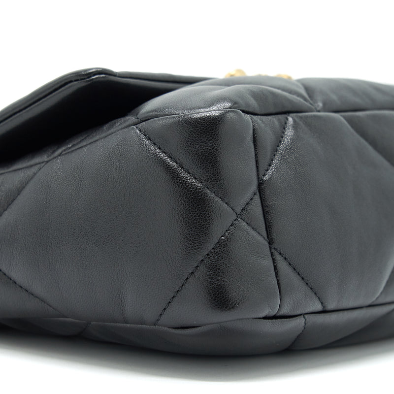 Chanel Small 19 Bag Lambskin Black With Gold And Silver Hardware