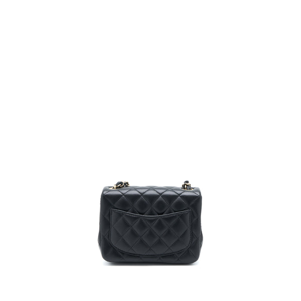 Chanel Classic Mini Square Flap Bag Lambskin Black GHW