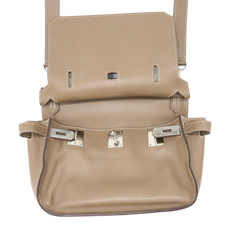 Hermes Jypsiere 28 Swift Etoupe SHW Stamp Square P