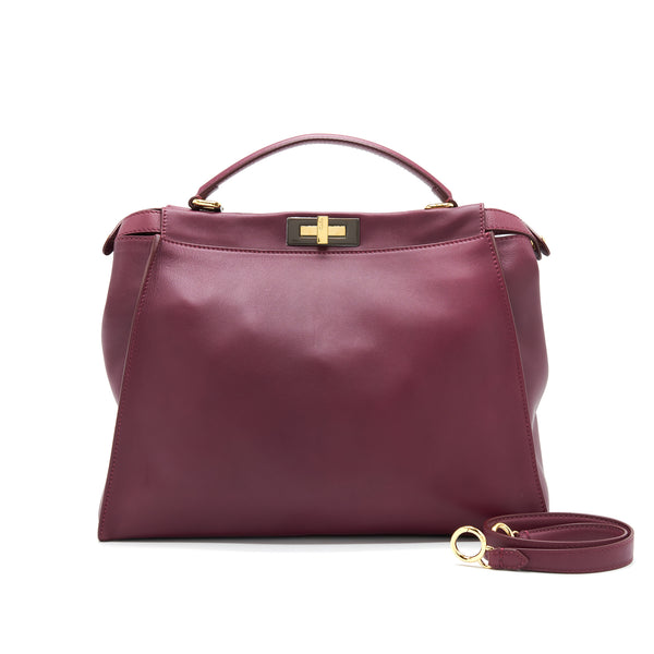 Fendi large Peekaboo Tote Bag Dark Red