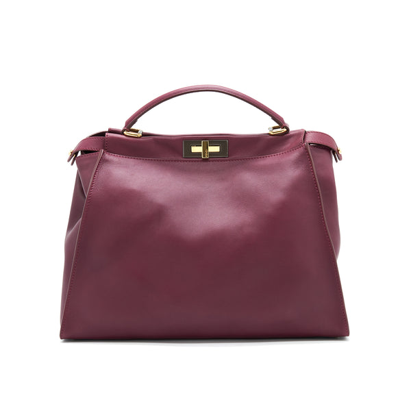Fendi large Peekaboo Tote Bag Dark Red