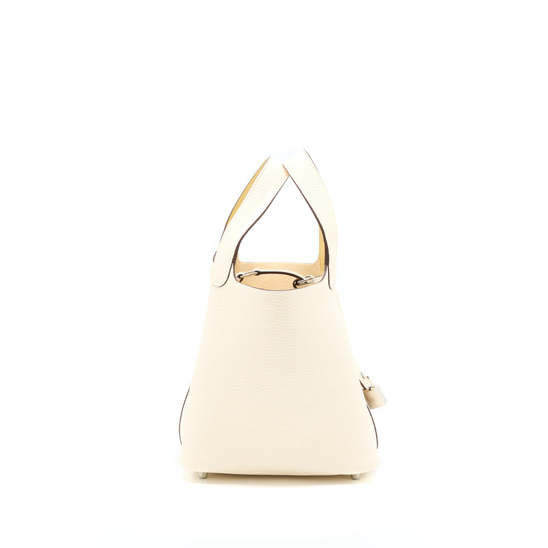Hermes Picotin 18 Lock Bag Clemence Nata / Jaune Poussin SHW Stamp Z