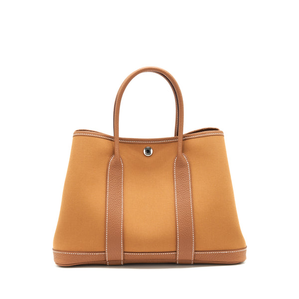 Hermes Garden Party 30 Dune-Magnolia SHW Stamp Z