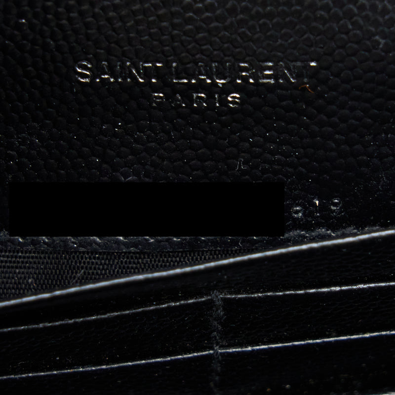 Saint Laurent/YSL Envelop Chain Wallet Caviar Black SHW