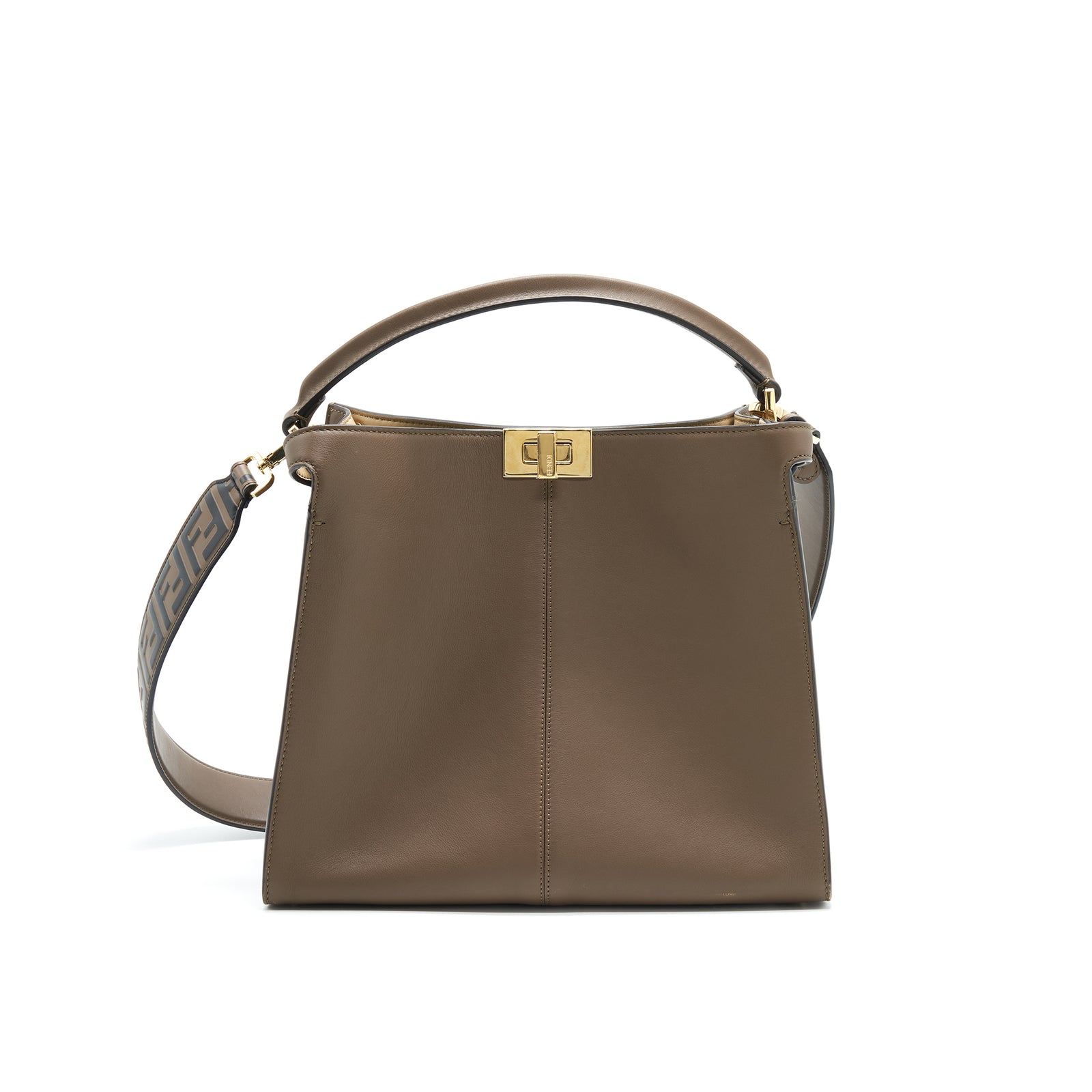 Fendi Peekaboo X lite Medium Brown with an extra shoulder strap