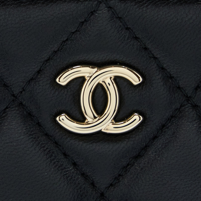 Chanel O Case Pouch Lambskin Black LGHW