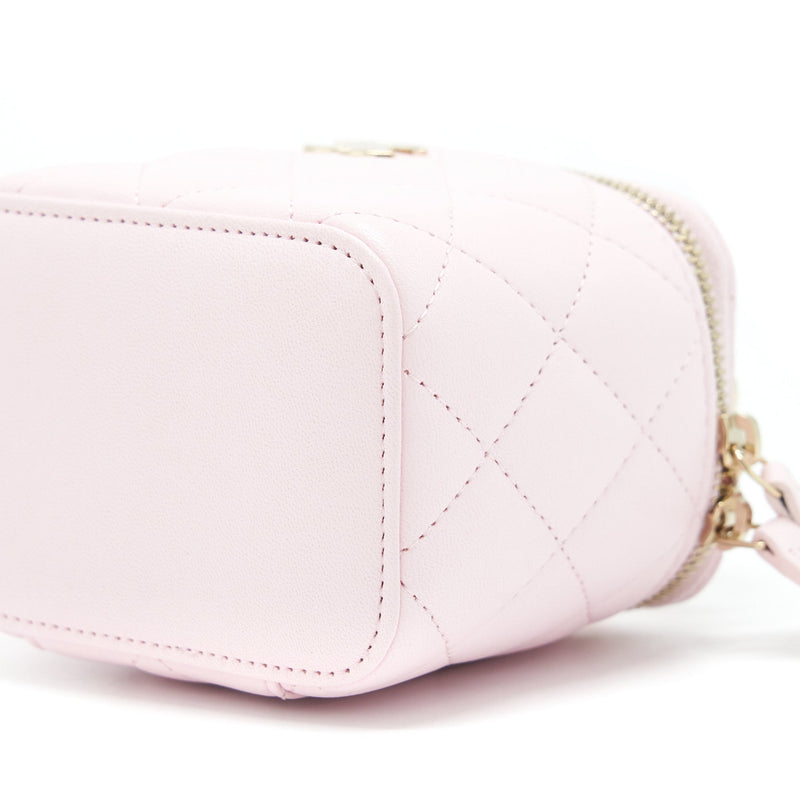 Chanel 22P Top Handle Mini Vanity With Chain Lambskin Light Pink LGHW