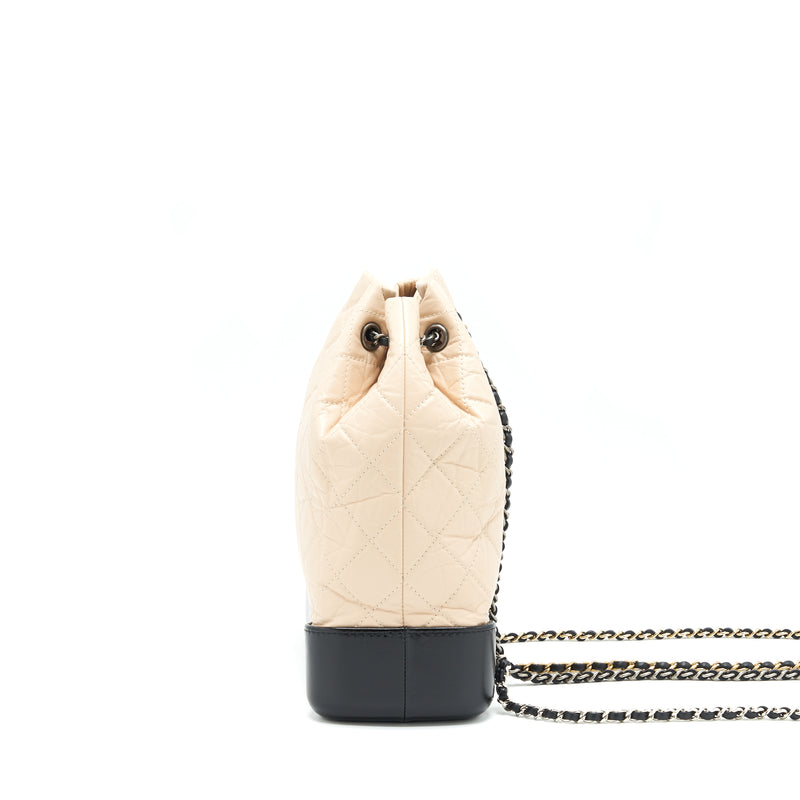 Chanel Gabrielle Backpack Beige/ Black Double Colour Hardware