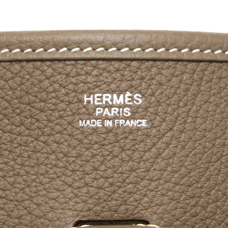 Hermes Evelyne 29 Clemence Etoupe SHW Stamp Y