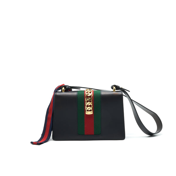 GUCCI SYLVIA SMALL LEATHER BAG BLACK