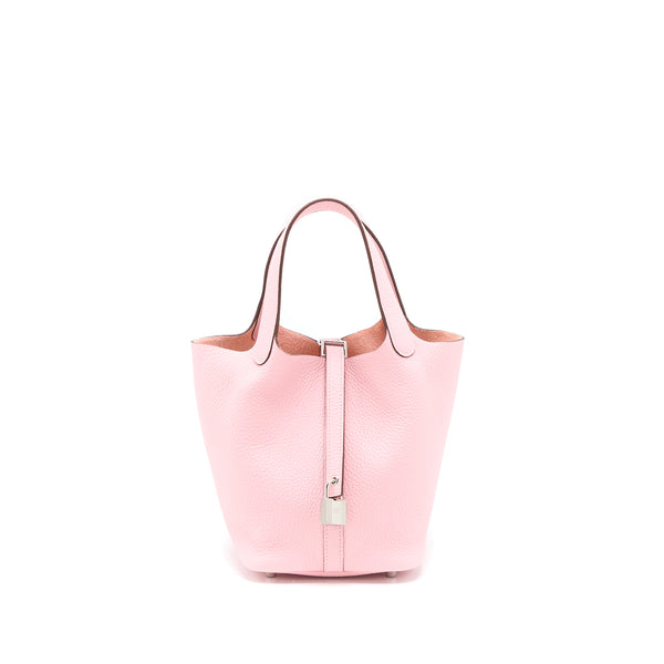 Hermes Picotin 18 Lock Bag Clemence Rose Sakura SHW Stamp U