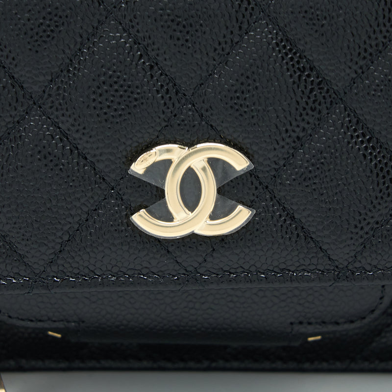 Chanel Mini Business Affinity Caviar Black LGHW (Microchip)
