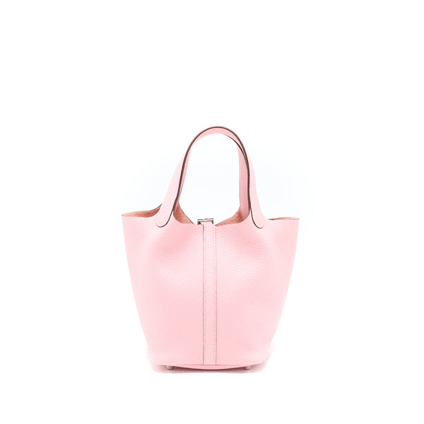Hermes Picotin 18 Lock Bag Clemence Rose Sakura SHW Stamp U