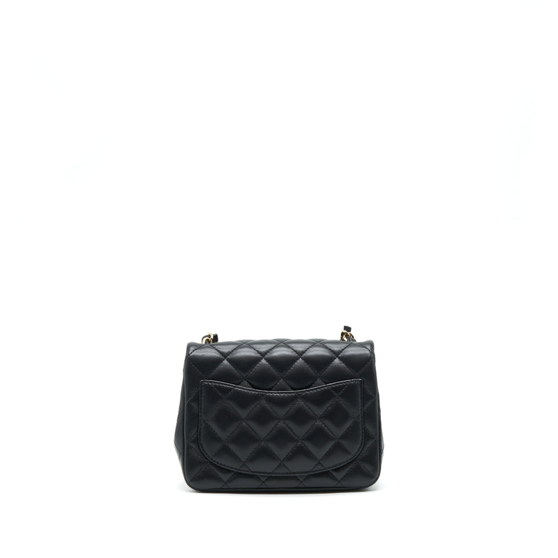 Chanel Mini Square Flap Bag Lambskin Black LGHW