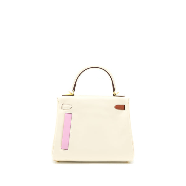 Hermes Kelly 25 Colormatic Swift Nata/Chai/Lime/Mauve Sylvestre GHW Stamp U