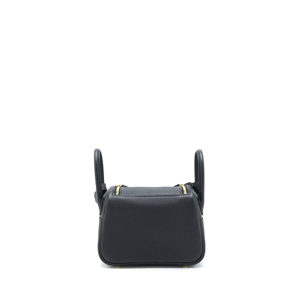 Hermes Mini Lindy Clemence Black GHW Stamp Z