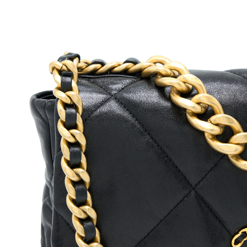 Chanel Medium 19 Bag Goatskin Black Multicolour Hardware