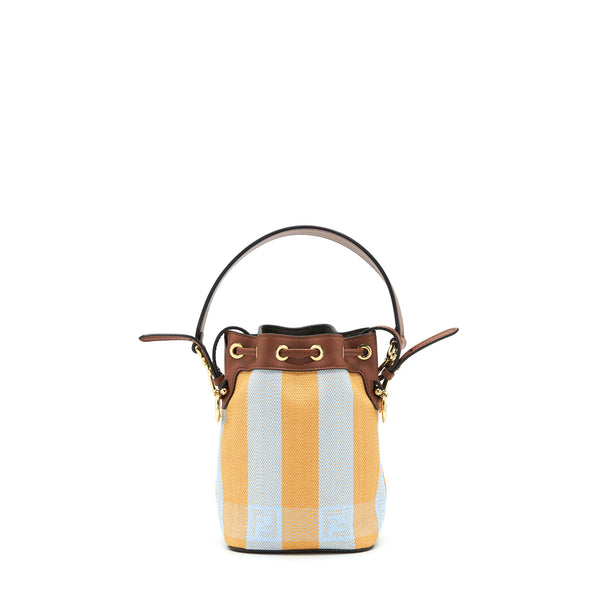 Fendi Mini Mon Tresor Bucket bag yellow and light blue
