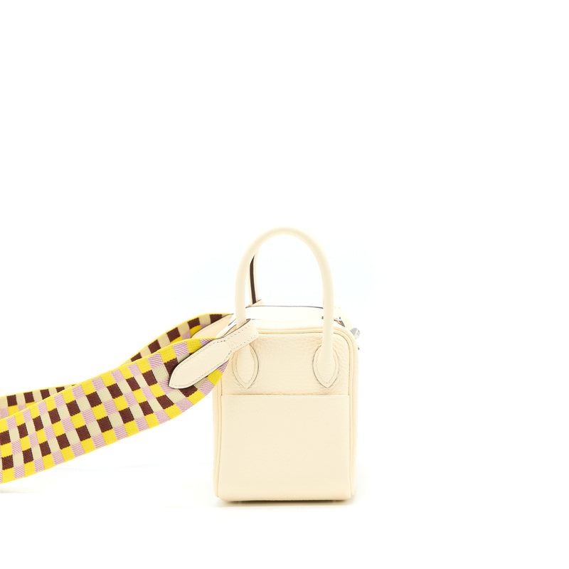 Hermes Mini Lindy Clemence Nata Multicolour Strap SHW Stamp U