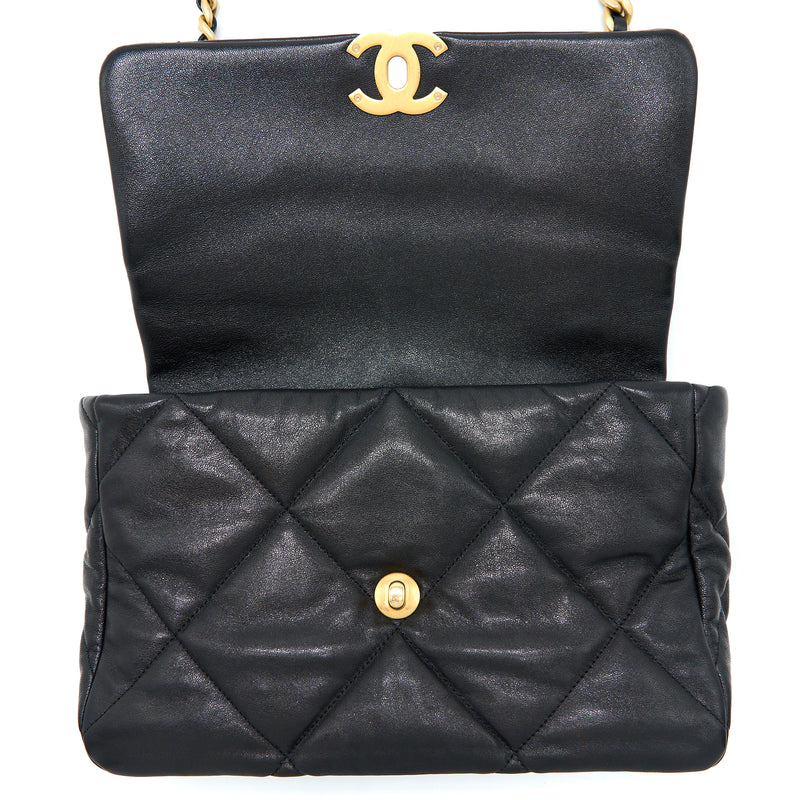 Chanel Medium 19 Bag Goatskin Black Multicolour Hardware