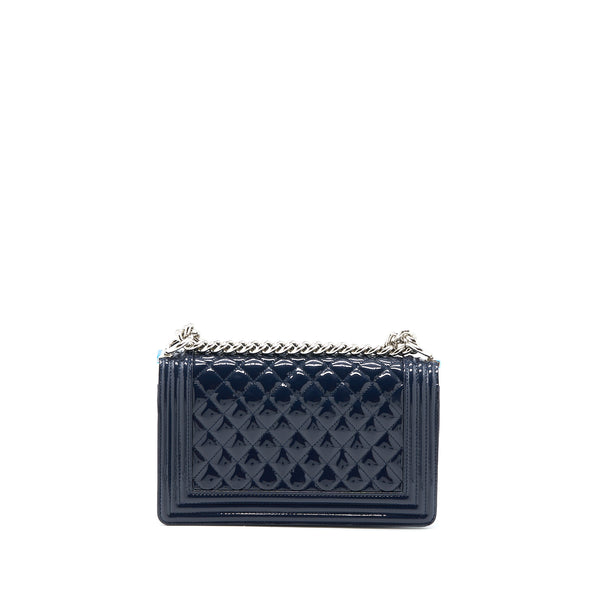 Chanel Medium Boy Bag Patent Navy SHW