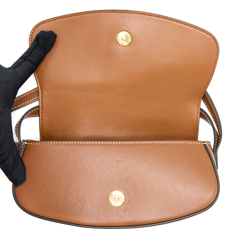 Celine Clutch On Strap Calfskin Tan GHW