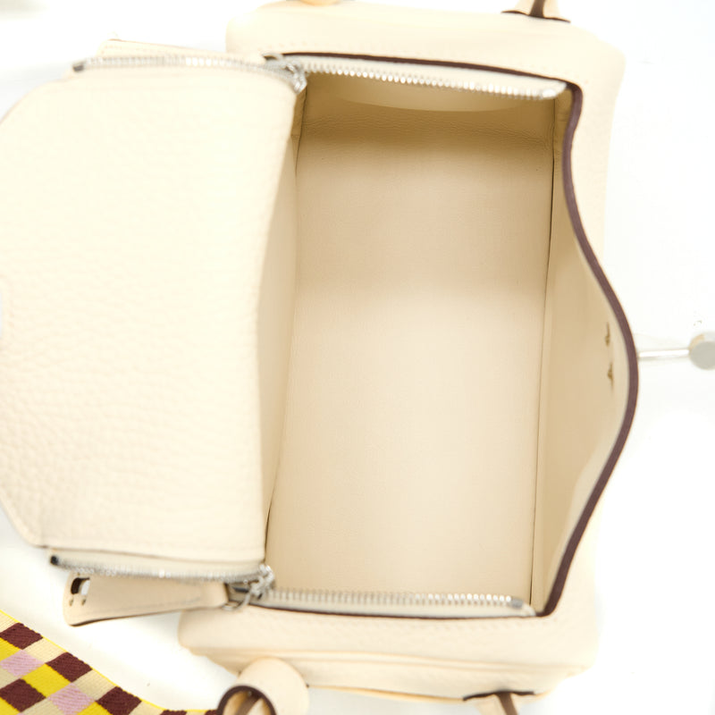 Hermes Mini Lindy Clemence Nata Multicolour Strap SHW Stamp U