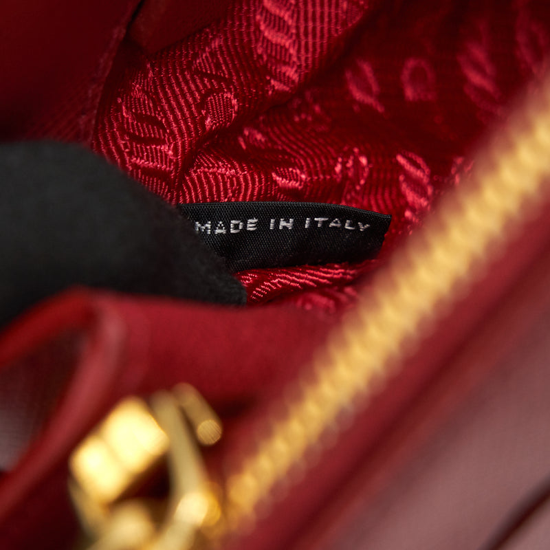 Prada Saffiano Tote Bag Red with GHW
