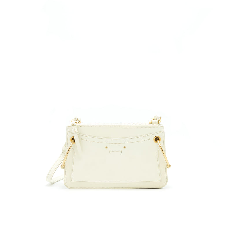 Chloe Double Zip crossbody Bag White GHW