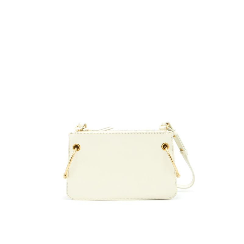 Chloe Double Zip crossbody Bag White GHW