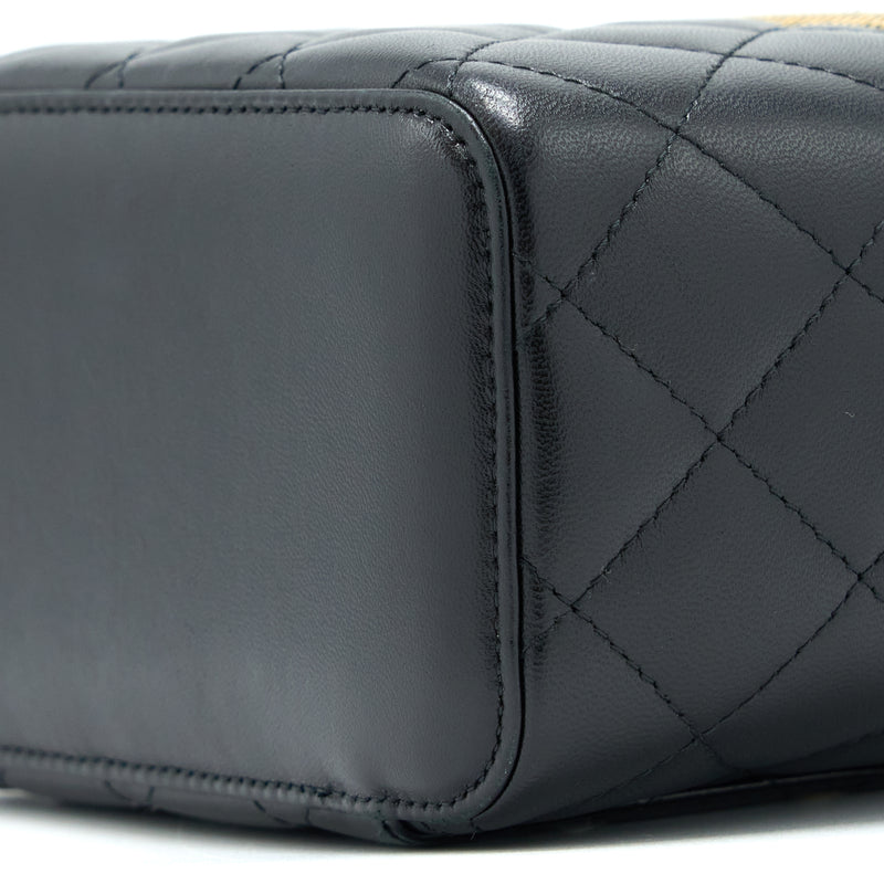 Chanel Long Vanity With Chain Lambskin Black LGHW