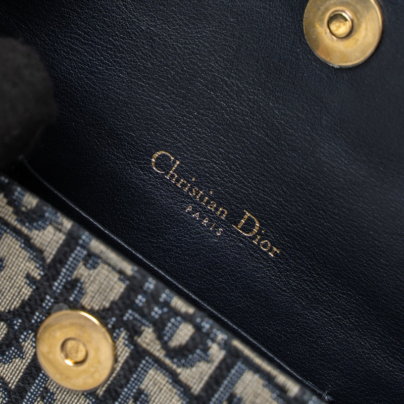 Dior Saddle Belt Pouch Blue Oblique Jacquard Canvas GHW