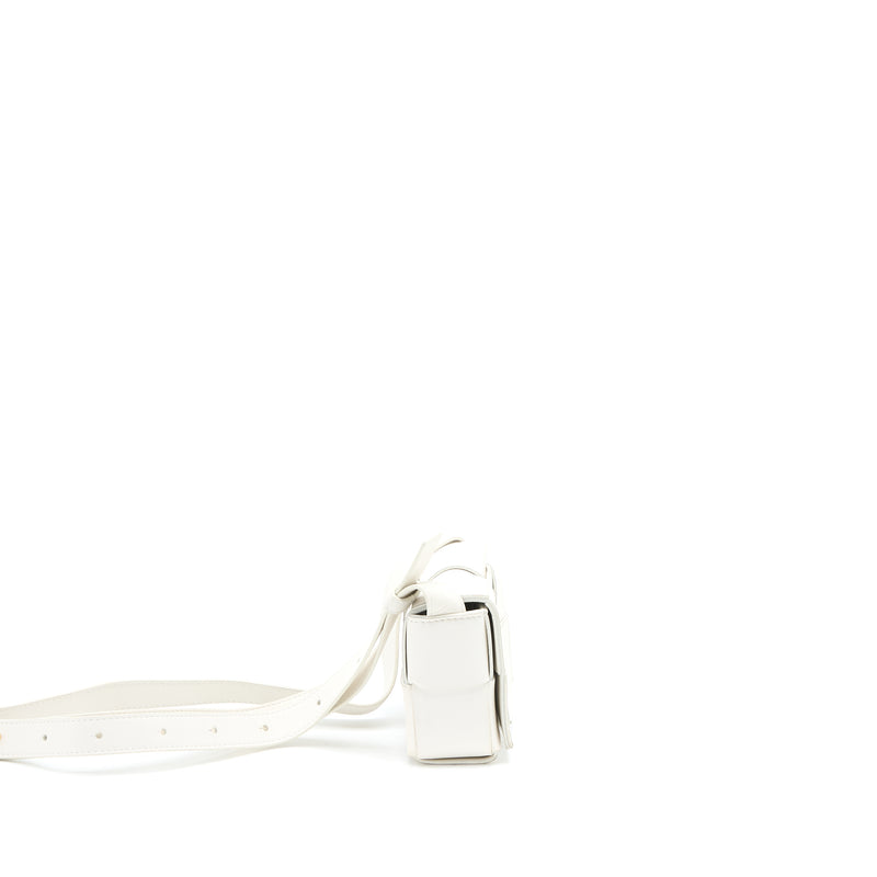 Bottega Veneta Mini Cassette Crossbody Bag Lambskin White